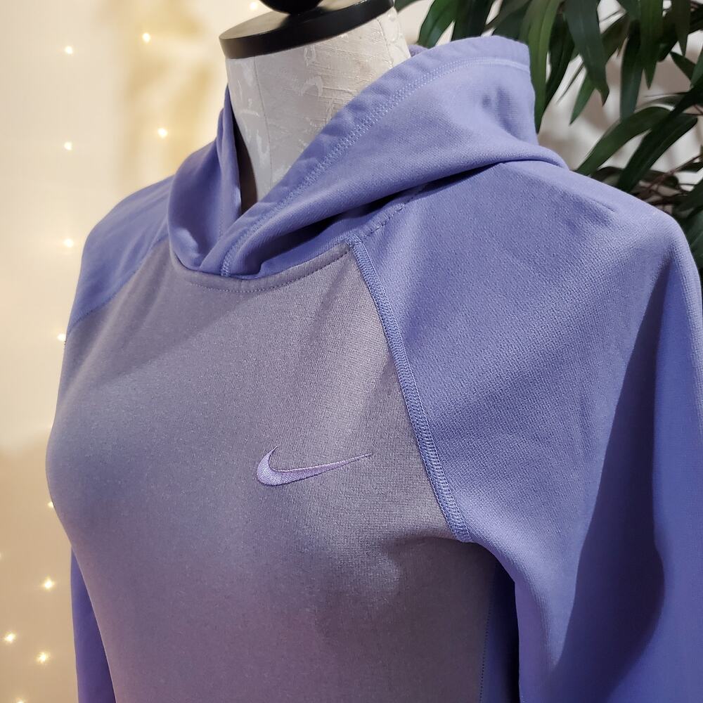 Nike Therma-Fit Fleece Lined Hoodie Women's Size XS Embroidered Logo Purple - Picture 2 of 8